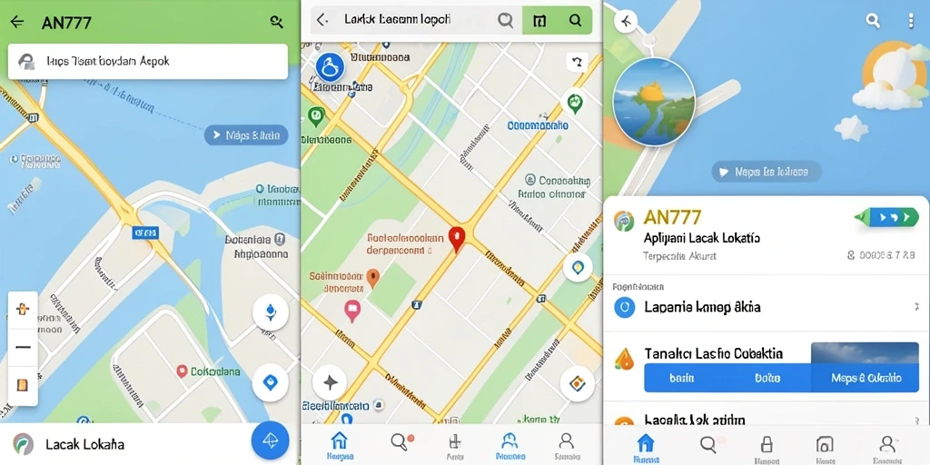 Antarmuka pengguna AN777 untuk pelacakan lokasi yang mudah digunakan.