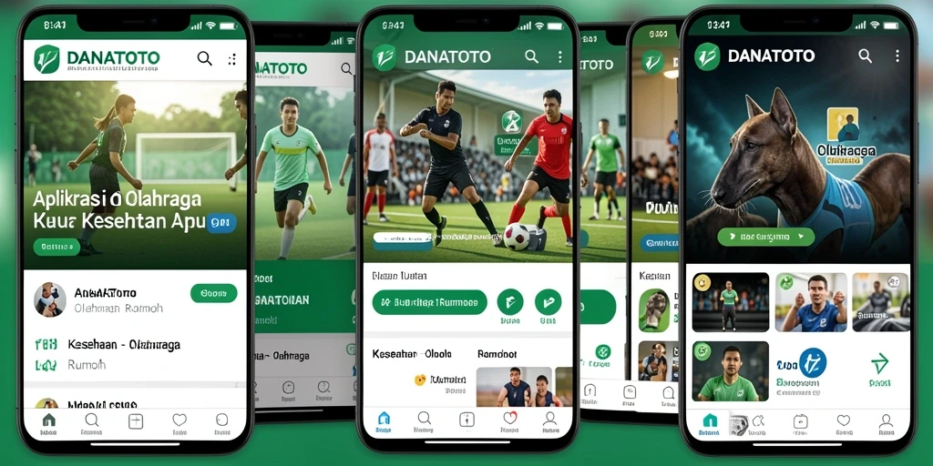 Tampilan antarmuka DANATOTO yang menarik dan user-friendly untuk Olahraga Rumah.