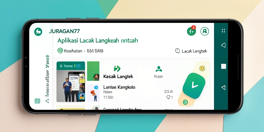 Antarmuka utama aplikasi JURAGAN77 menampilkan fungsi Lacak Langkah secara jelas.