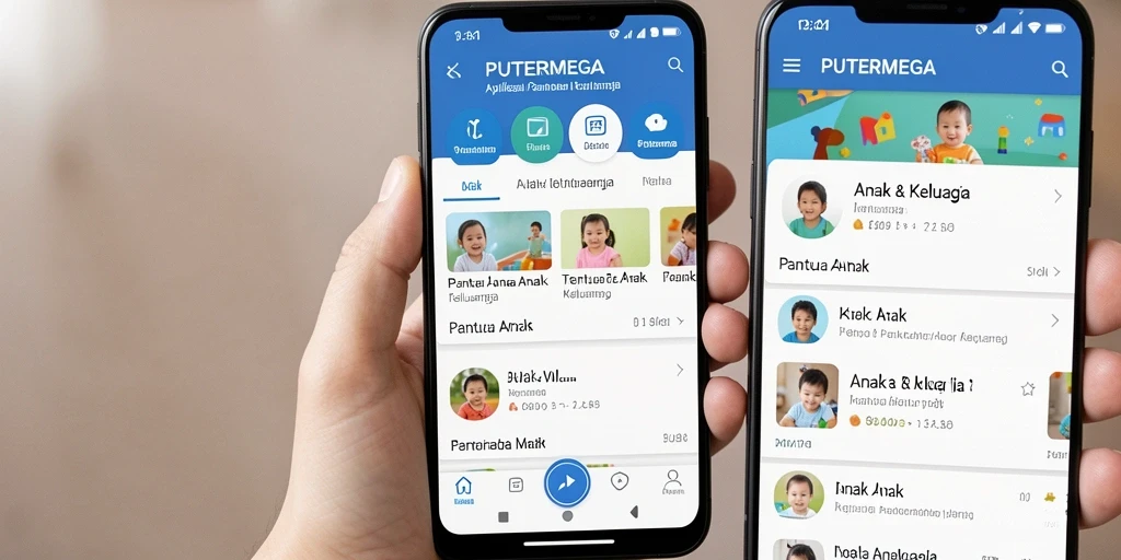 Antarmuka PUTERMEGA yang intuitif untuk pemantauan anak.