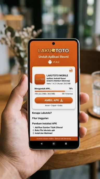 Tampilan halaman APK lakutoto