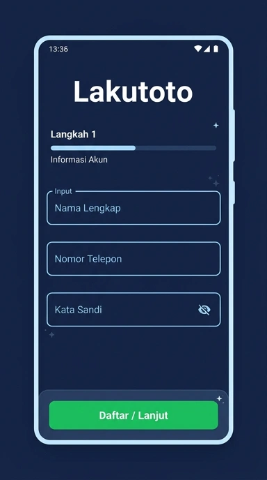 Tampilan halaman daftar lakutoto