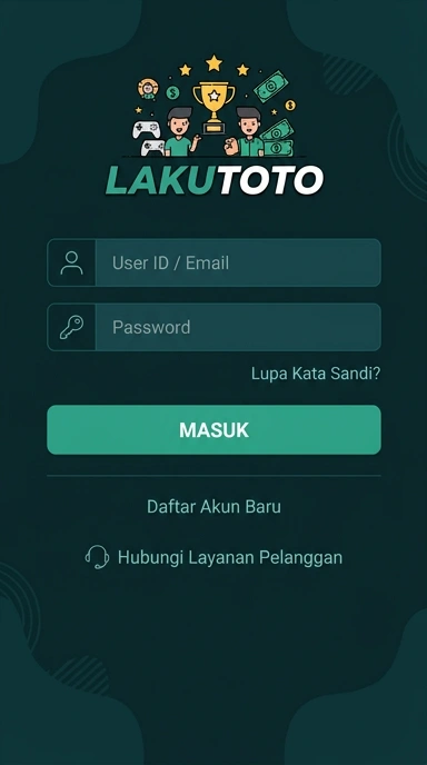 Tampilan halaman login lakutoto